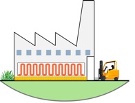Impianto di riscaldamento a pavimento industriale
